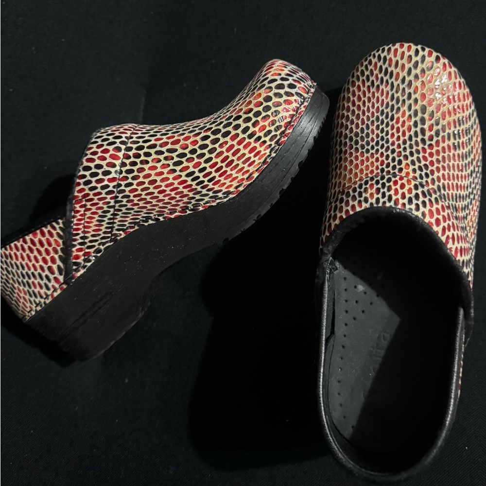 Sanita Multicolor Snakeskin Pattern Clogs
